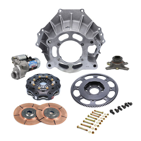 BELLHOUSING KIT, CHEV(E), ALUM, 102T, 5.5in C/C, 3 DISC, 26 SP