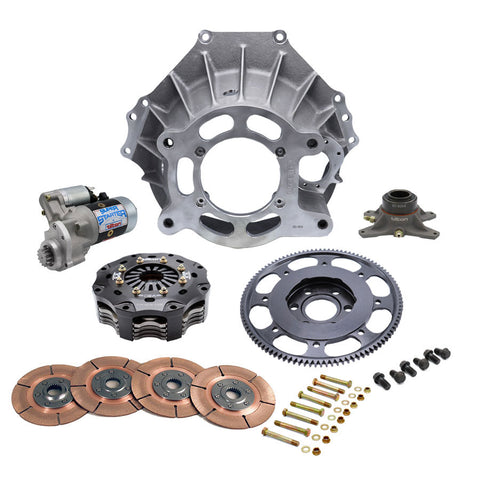 BELLHOUSING KIT, FORD SB, ALUM, 102T, 5.5in MET, 2 DISC, 26 SP