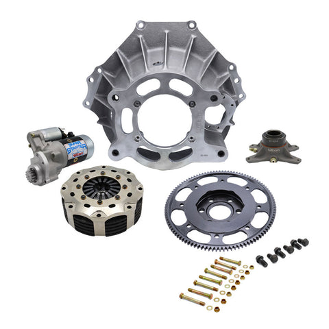 BELLHOUSING KIT, FORD SB, ALUM, 102T, 5.5in MET, 4 DISC, 26 SP