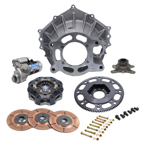 BELLHOUSING KIT, FORD SB, ALUM, 102T, 5.5in C/C, 4 DISC, 26 SP