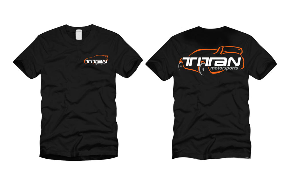 Titan Motorsports T-Shirts - Black w/ Orange Supra Silhouette