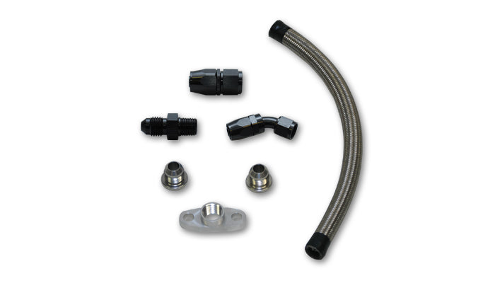 Universal Oil Drain Kit for T3/T4 Turbos, 12in long line