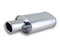 STREETPOWER Oval Muffler w/ Dual 3.5in Round Tips (2.5in inlet)