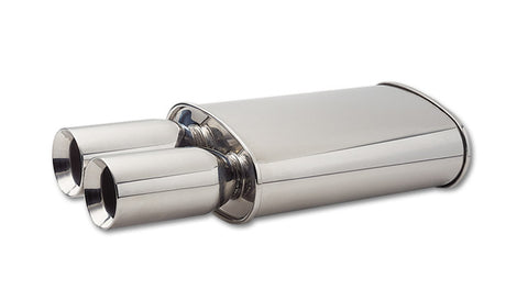 STREETPOWER Oval Muffler w/ Dual 3.5in Round Tips (3in inlet)