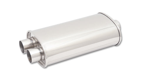 STREETPOWER Oval Muffler, 2.5in inlet/outlet (Offset-Center)