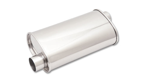 STREETPOWER Oval Muffler, 2.5in inlet/outlet (Offset-Offset)