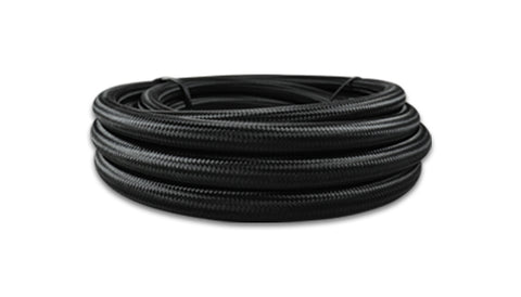 Braided Flex Hose, Nylon, Black, Size: -8AN, Hose ID: 0.44in, 20ft Roll