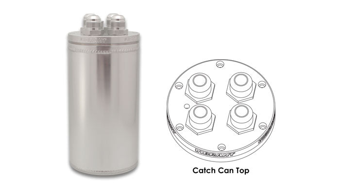 Catch Can with Integrated Filter, CNC Logo - Anodized Silver