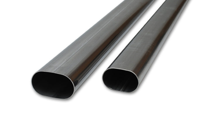 3in Oval (nominal) 304 Stainless Steel Straight Tubing - 5 feet long