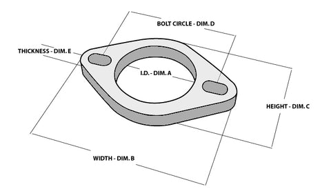 2-Bolt Stainless Steel Flange (2in I.D. x 3/8in Thick) - Single, Retail Packed