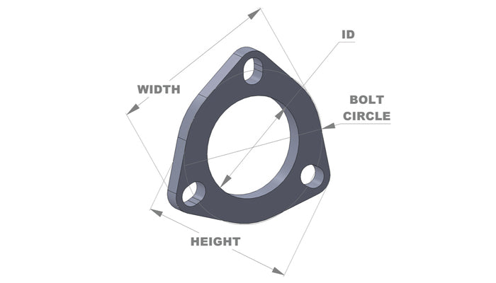 3-Bolt Stainless Steel Flange (2.5in I.D. x 3/8in Thick) - Single, Retail Packed