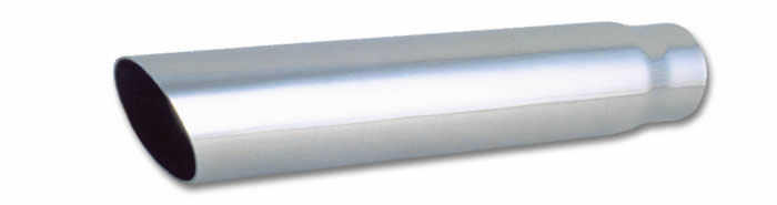 3in Round Stainless Steel Tip (Single Wall, Angle Cut) - 2.5in inlet, 18in long