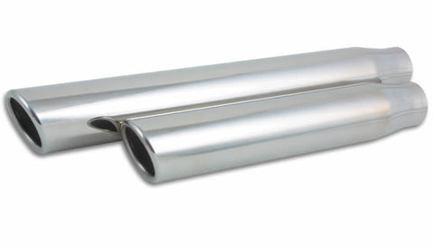 4in Round Stainless Steel Tip (Single Wall, Angle Cut) - 2.5in inlet, 18in long