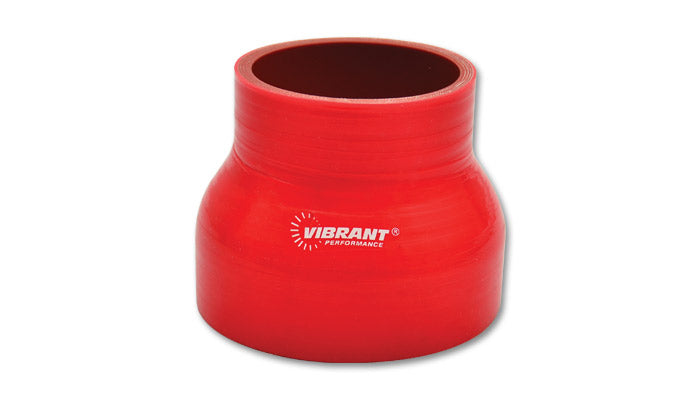 4 Ply Silicone Reducer Coupler, 2.5in x 3.5in x 3in Long - Red