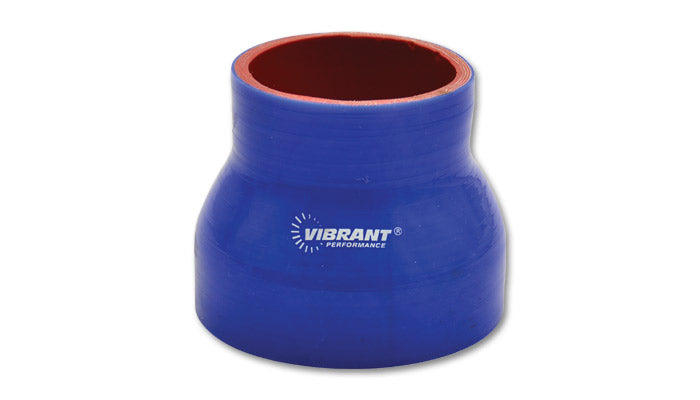4 Ply Silicone Reducer Coupler, 2in x 2.25in x 3in Long - Blue