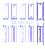 King Engine Bearings BMW S65B40A (Size +0.25mm) Crankshaft Main Bearing ( Set of 5 )