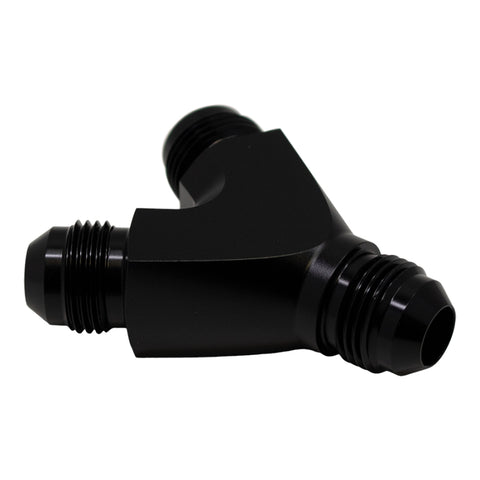 DeatschWerks 8AN Male Flare to 8AN Male Flare to 8AN Male Flare Y Fitting - Anodized Matte Black