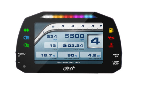 Aim Sports MXS 1.2 Strada Icons Version Dash with CAN & RPM Cable