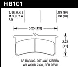 Hawk Wilwood SL AP Racing Outlaw .8 Inch Super-lite DTC-30 Brake Pad Set