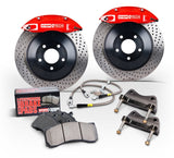 StopTech 97-00 BMW 323i Front BBK Red ST-41 Calipers 325x28mm Drilled Rotors Pads and SS Lines