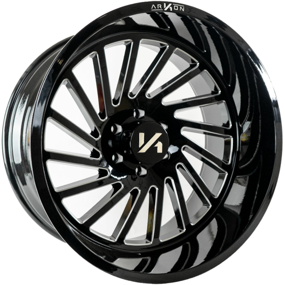 Caesar Off Road Wheels Gloss Black Milled Edges 20x10 8x180 -25 125.5m