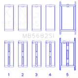 King Engine Bearings gm 496ci/8.1L 16v (Size STD) Performance Main Bearing Set