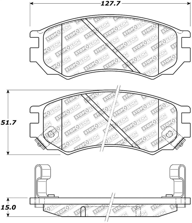 StopTech 91-94 Nissan Sentra Street Select Front Brake Pads