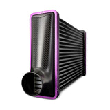 Mishimoto Universal Carbon Fiber Intercooler - Gloss Tanks - 525mm Black Core - C-Flow - GR V-Band