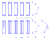 King Engine Bearings Ford 281CI/330CI 4.6L/5.4L V8 (Size STD) Main Bearing Set