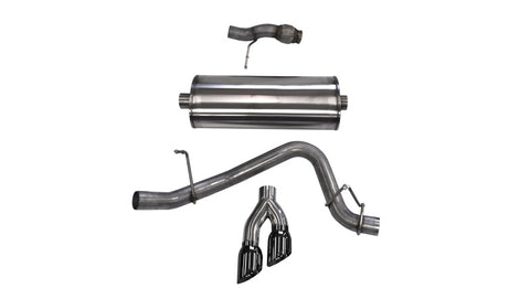 Corsa 2015-2020 Chevy Tahoe/GMC Yukon Cat-Back Exhaust Sport 3in Single Side Twin Black 4in Tips