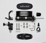 Wilwood HV Tandem M/C Kit w L/H Bracket & Prop Valve - 7/8in Bore Black-W/Pushrod