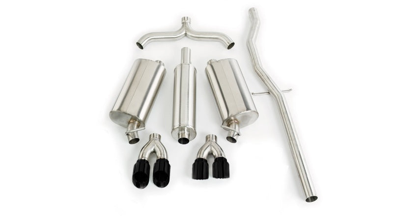 Corsa 98-03 Cadillac Seville 4.6L 2.5in Cat-Back Dual Rear w Twin 35in Black Pro-Series Tips