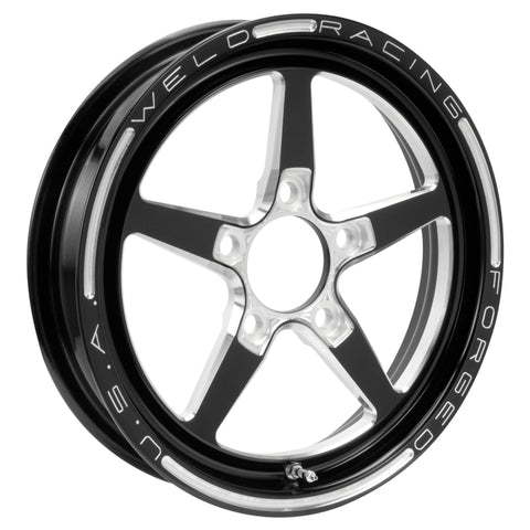 Weld Alumastar 1-Piece 15x3.5 / 5x4.5 BP / 2.25in. BS Black Wheel - Non-Beadlock