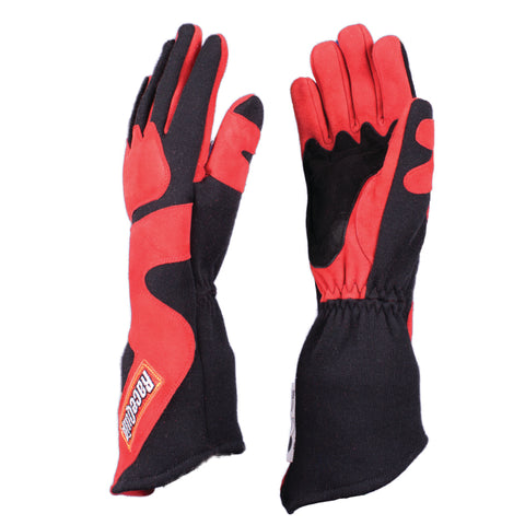 RaceQuip SFI-5 Red/Black Large Long Angle Cut Glove