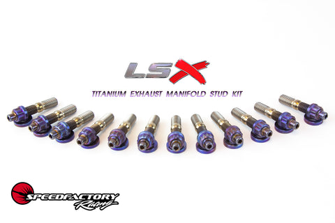 SpeedFactory Chevrolet/GM LSX Titanium Exhaust Manifold Stud Kit - Raw