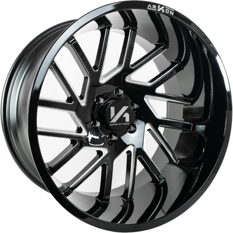 Mandela Off Road Wheels Gloss Black Milled Edges 26x14 6x135 -81 87.1mm Arkon Off Road
