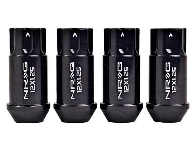 NRG 800 Series Black Lug Nut Lock Set 4 PC (M12x1.25, Aluminum)