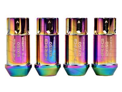 NRG 800 Series Neochrome Lug Nut Lock Set 4 PC (M12x1.5, Aluminum)