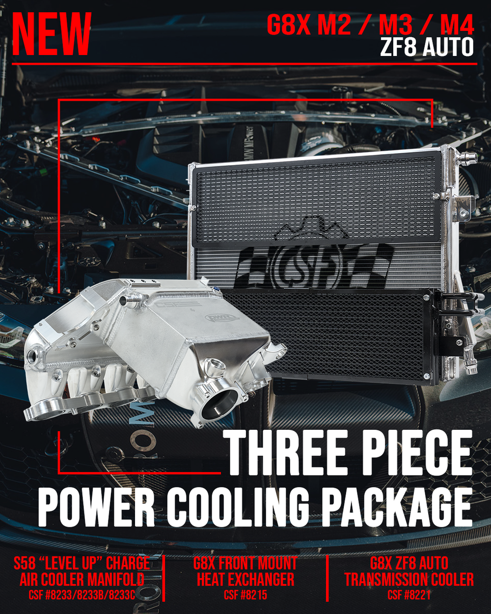 CSF G8X M2 / M3 / M4 3 Piece Power Cooling Package
