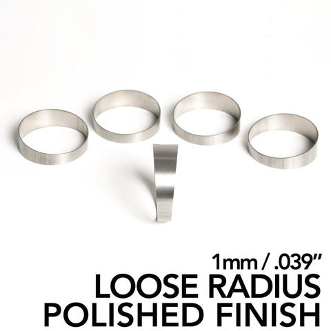 Titanium Pie Cut (POLISHED) - Loose Radius - 1mm/.039