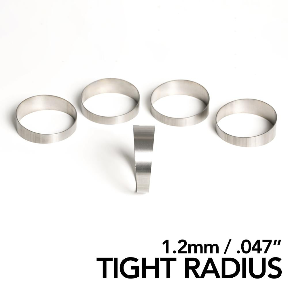Titanium Pie Cut - Tight Radius - 1.2mm/.047" - 5 Pack (45° Total)