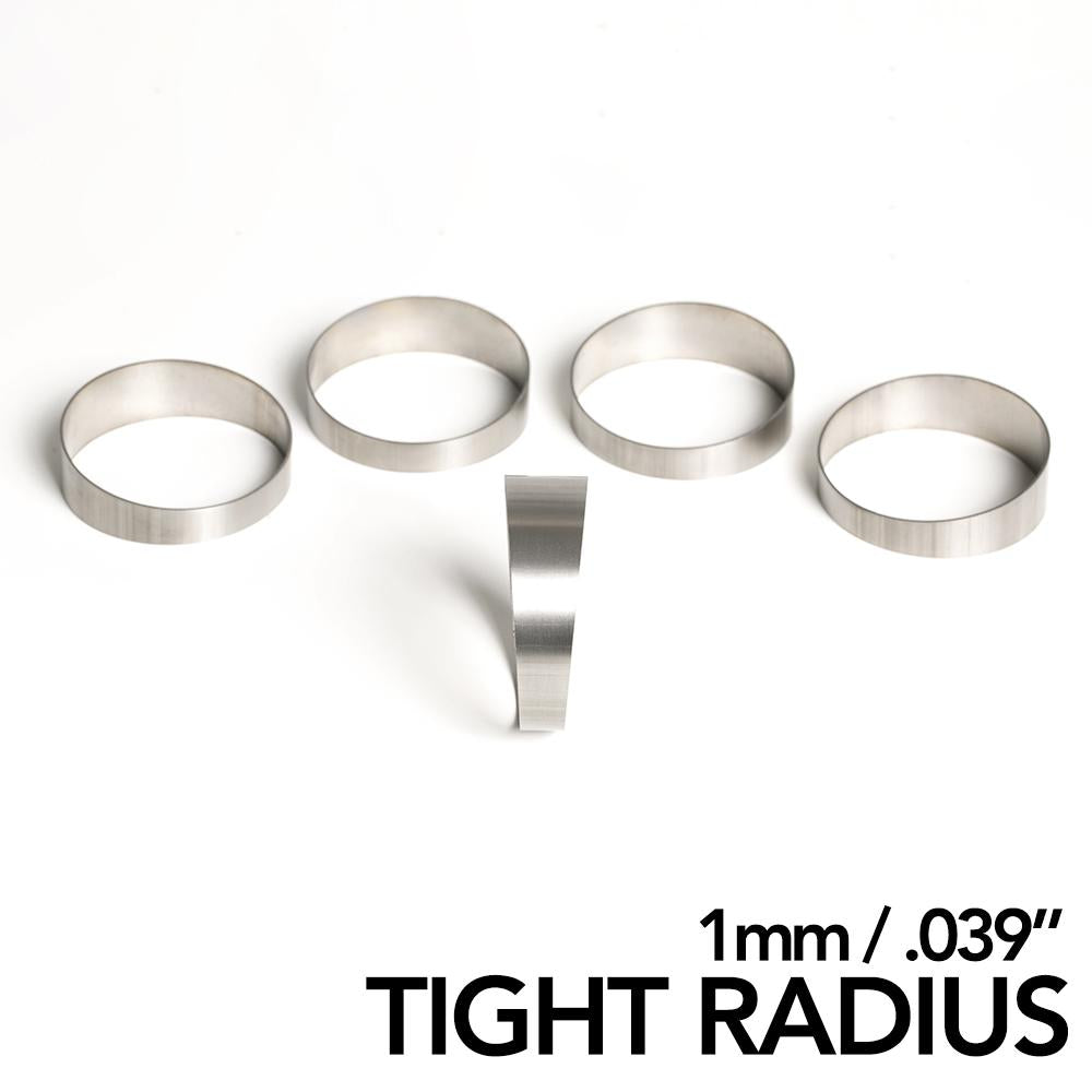 Titanium Pie Cut - Tight Radius - 1mm/.039" - 5 Pack (45° Total)