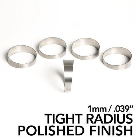 Titanium Pie Cut (POLISHED) - Tight Radius - 1mm/.039
