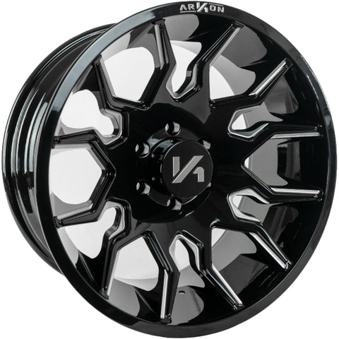 Roosevelt Off Road Wheels Gloss Black Milled Edges 20x12 6x5.5 -51 108mm Arkon Off Road