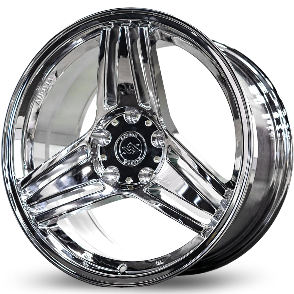 Treble Rotary Forged Wheels Chrome 17x8 Bolt Pattern 5x114.3 Offset 35 Anovia Wheels